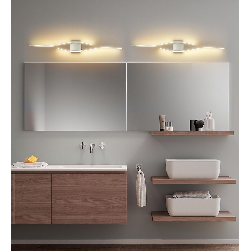 Joossnwell Brushed Nickel Vanity Light for Bathroom Light Fixtures Modern