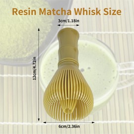 Fidqiog 1 Pcs Resin Matcha Whisk, 2.36×4.72inch Food-Grade Durable Chasen for Matcha Powder, Traditional Tool with Easy-Clean Design, Compact Whisk for Home & Travel Use