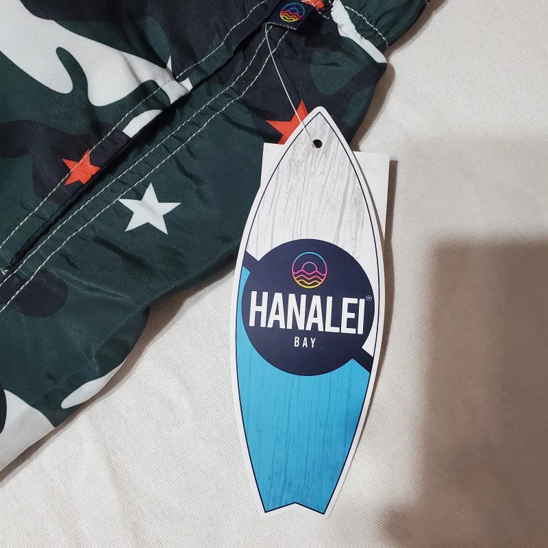 Hanalei Bay Swim Trunks Mens XXL All Over Print Green