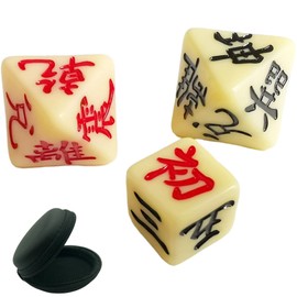 Leiasnow Easy Divination Dice, Set of 3, Octahedral Dice, Divination Octagonal, Octagonal Dice with Case (White 3 Pieces)