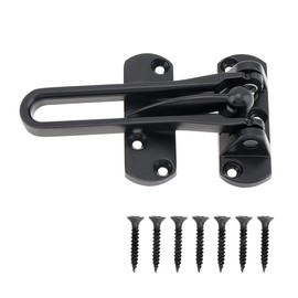 HOJLKLD Home Security Door Lock Bolt Swing Bar Door Protector Front Door Locks Secondary Security Door Lock for Kids Home Hotel Apartment (Black)