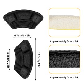 WLLHYF Pack of 4 Non-Slip Heel Grips Liner Cushion Inserts Heel Pad Inserts Shoe to Large Filler Heel Protector for Men and Women Loose Shoes Prevent Friction Blisters (Black)