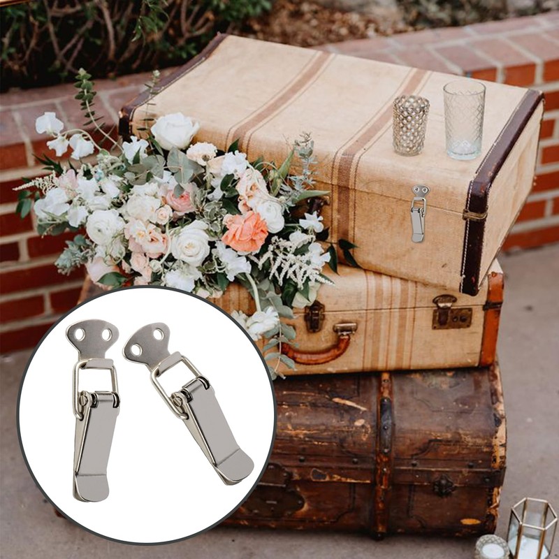 Pack of 2 Stainless Steel Tension Clasps, Metal Snap Closure,