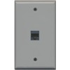 RiteAV Rj11/12 Phone Wall Plate 1 Gang Flat - Gray