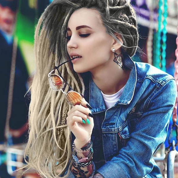 Leeven 24 Inch Dreadlock Extensions 0.6 cm Width Soft Synthetic
