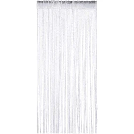 WedDecor White String Curtains Glitter Fringe Panel Fly Screen Room Divider Tassel Curtain for Doors, Doorway, Windows, Home Décor, Event Decoration, (90cm x 200cm)