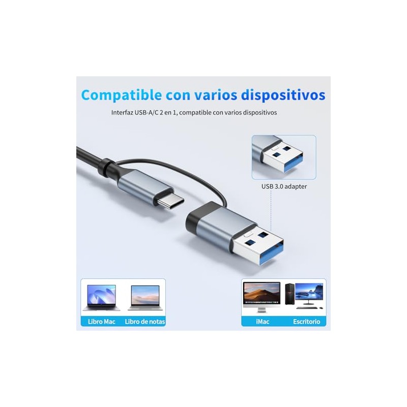 vantisan 8 en 1 Adaptador USB C Multipuerto a 1