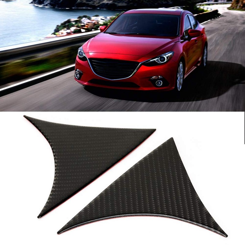 EVGATSAUTO Rear Window Side Wing Cover, Pack of 2 Carbon