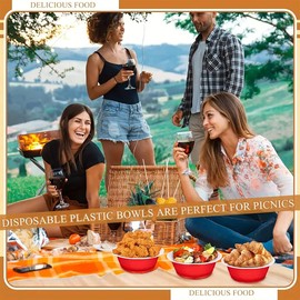 SZROBOY 4 Colors Party Cup Bowls,180 packs of 13 oz (360 ml) Disposable Plastic Bowls,Non Slip Sturdy Bowls for Hot Soup,Salad/Pasta/Dessert Bowls for Serving,Weddings,Parties,Gatherings,Events&More