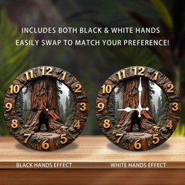 Lancholy Giant Redwood Tree Wall Clock 10-Inch Wooden Wall Clock, Silent Movement, Battery Operated (AA Batteries Not Included), Artistic Home Decor, Perfect for Home Accents