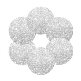 4 PCS Silver Sparkle Crushed Glitter Placemat Round Glam Decorative Table Mats Dinning Table Wedding Banquets (15.6 inch)