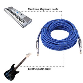 6.35 mm Macho estéreo a 6.35 mm Macho Jack Cable de Audio estéreo balanceado, línea de interconexión balanceada para Mezclador, Guitarra eléctrica, Amplificador, Grabador de micrófono.(10m)