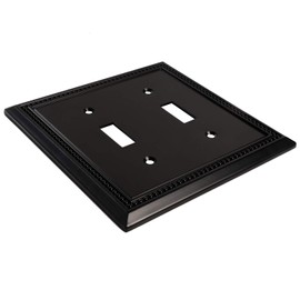 Harmon Designs Sunken Pearls Switch Plate/Wall Plate/Outlet Cover (Double Toggle, Matte Black)