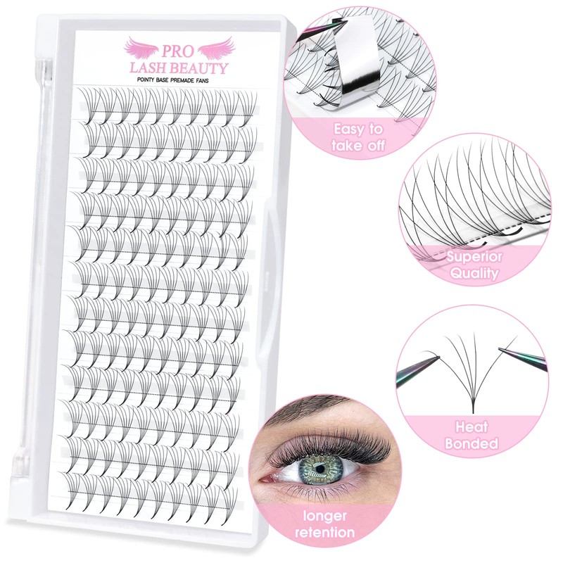 Ready-to-Use Eyelash Fans, 7D-D-0.07-11, Lace Base, Ready-to-Use Fan Eyelash Extensions,