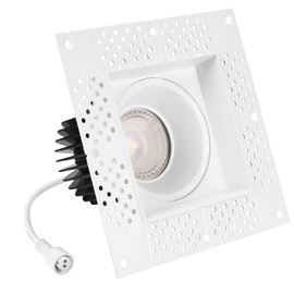 Maxxima 4” Trimless Ultra-Thin Recessed Anti-Glare LED Downlight Canless IC Rated 1000 Lumens 5 Color Temperature Selectable 2700K/3000K/3500K/4000K/5000K Dimmable 90 CRI 5 CCT Square Slim J-Box Incl.