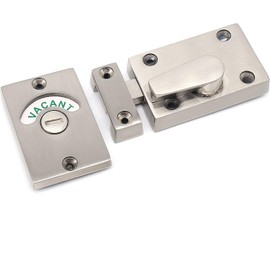 Vacant and Engaged Indicator Bolt Satin Nickel Bathroom Toilet Door Lock Indicator Thumb Turn Toilet Privacy Partition Door Lock Latch for Bathroom Toilet or Public Restroom 1 Pack.