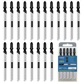 Jigsaw Blades T Shank 20PCS T101BR with Case, Compatible with Bosch Dewalt Black and Decker Jig Saw Blades Set for Wood, 4 in. 10 TPI Fast & Accurate Cuts （Tooth Down）
