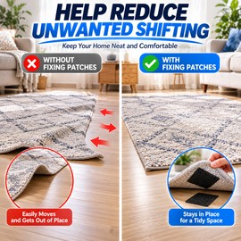 10 Pairs Double-Sided Carpet Grippers for Rugs & Floor Mats – Self-Adhesive Anti-Slip Hold for Home and Car Use