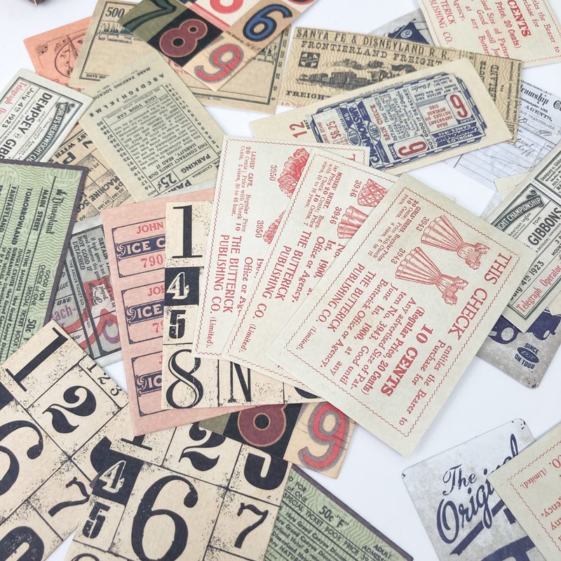 TNYKER 60pcs Antique Retro Mini Memo Junk Journal Collage Notebook
