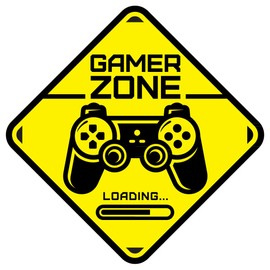 Wall4stickers Gamer Zone Loading Door Sticker Children Room Wall Sticker Mural Vinyl Decal Nursery Kids Gamers Art Teenager Video Game Mural