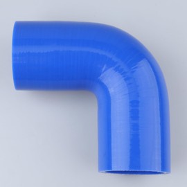 AC PERFORMANCE ID 1.75" (45mm), 90 Degree Elbow Coupler, Leg Length 3.5" (90mm), 3-Ply Reinforced, Universal Automotive Pure Silicone Hose, Blue