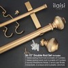 ILAISIHOME Double Curtain Rod Set:1-1/8 Inch Diameter Luxury Gold Curtain