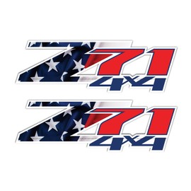Z71 4x4 (Set of 2 Decals) - F - 1500 2500 HD Stickers (Z71 4x4 Flag Color)