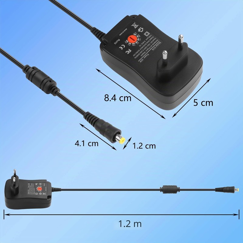 CERRXIAN Adattatore universale AC/DC regolabile da 30 W, da AC