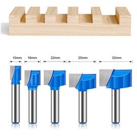 WOBLLMX 8 mm Shank Floor Cleaning Cutter Set 5 Pieces, Carbide Blade Cutter Durable and Sharp for Woodworking Tool Bit (10 mm/16 mm/22 mm/25 mm/32 mm)
