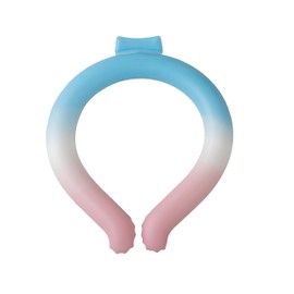 Global Japan PCM Neck Cooler W Icy Neck Round Type 1.5X Longer Lasting (Gradient Blue X Pink, M)