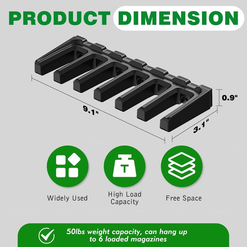 DINGDOON 4Pack Wall Mount for Pmag, AR Mag Holder, ABS