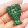 Bacatgem Synthetic Malachite Healing Crystal Prayer Guardian Angel Statue, 38mm