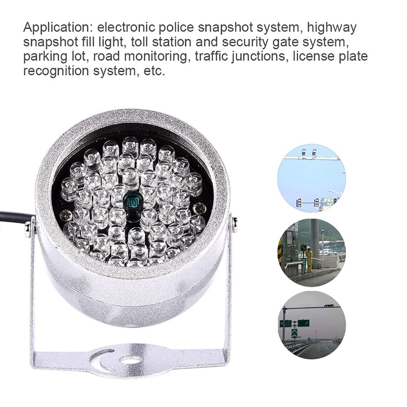 Infrared Illuminator, 48 LEDs 60 Degree Wide Angle IR Illuminator,