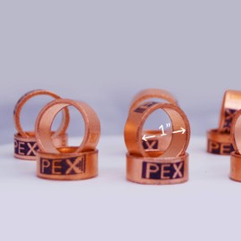 D.N 25 Pieces Heavy Duty 1" Crimp Rings, Copper Crimp Clamp Ring 1 Inch Plumbing PEX Fittings, Tubing, Pipe Connections (Pack of 25, 1_Inch)