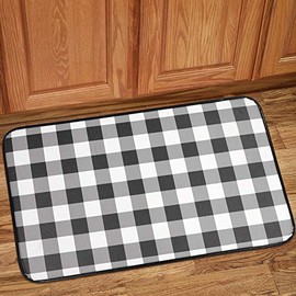 Sweet Home Collection Kitchen Floor Mat Memory Foam Anti Fatigue Durable Non Skid Rug for Long Standing Comforter, 30" x 18", Buffalo Check Black/White