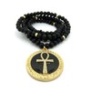 Shiny Jewelers USA Mens Gold Silver Egyptian Ankh Cross Round
