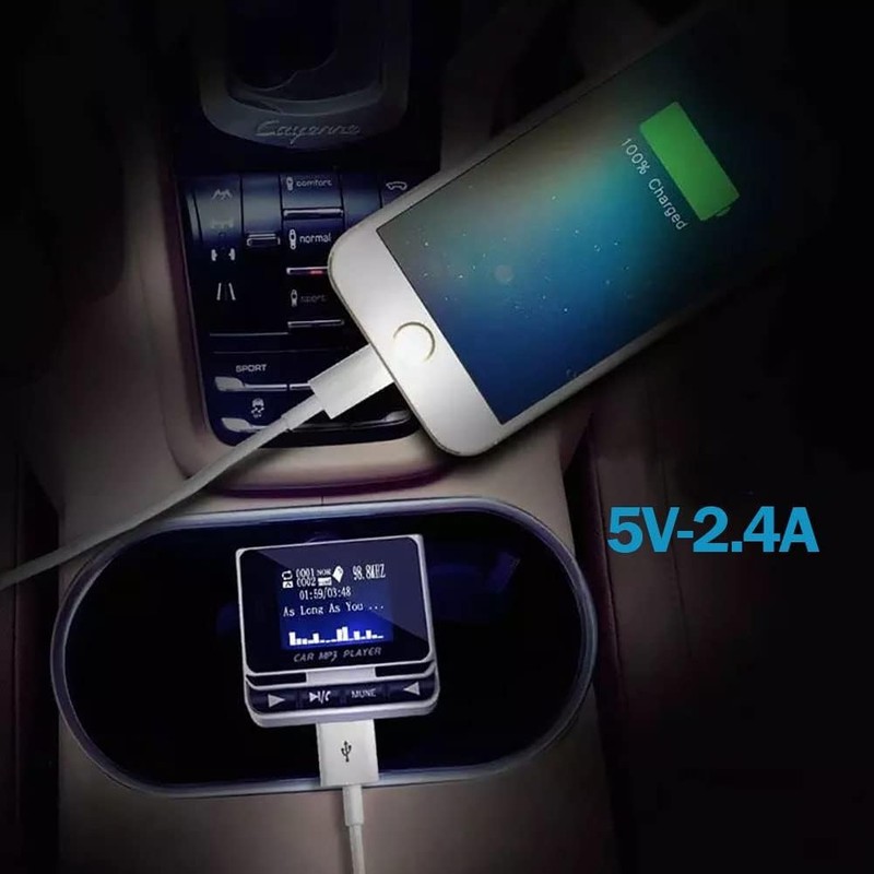 Bluetooth FM Transmitter for Car, Wireless Car Radio Adapter, Handsfree