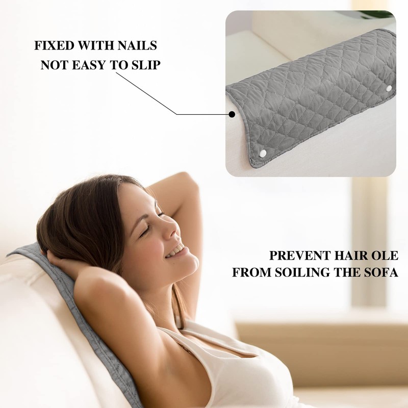 Moukeren 3 Pieces Recliner Headrest Protector Headrest Cover for Recliner