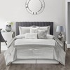Grand Avenue White/Grey Queen Comforter Sets, 7 Piece Silver Bedding