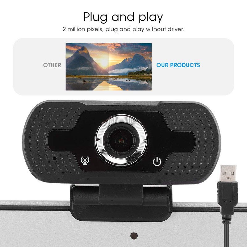 HD Webcam with Microphone, HD 1080P 2MP USB Webcam Desktop
