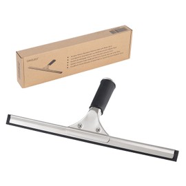 GWCLEO Duschabzieher Bad Fensterabzieher, Edelstahl Duschwischer Badezimmerwischer Bad Wischer aus ideal für Auto Spiegel Bad- und Dusche mit Gummilippe 35cm