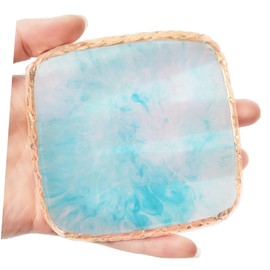 Healeved 1Pc Blue Resin Square Nail Display Plate Manicure Palette for Nail Art Color Mixing and Blending for Home and Salon Use Easy to Clean and Wipe Off