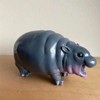 Bouncy Pork Pygmy Hippo Decorative Statue, Resin Figurine, Small Tabletop