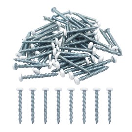 LifCratms 60Pcs White Screws #8 x 1-1/2", White Pan Head Screws Stainless Steel White Wood Screws Self-Tapping Screws Phillips Sheet Metal Screws