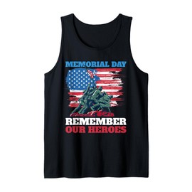 Memorial Day Remember Our Heroes USA Flag Tank Top