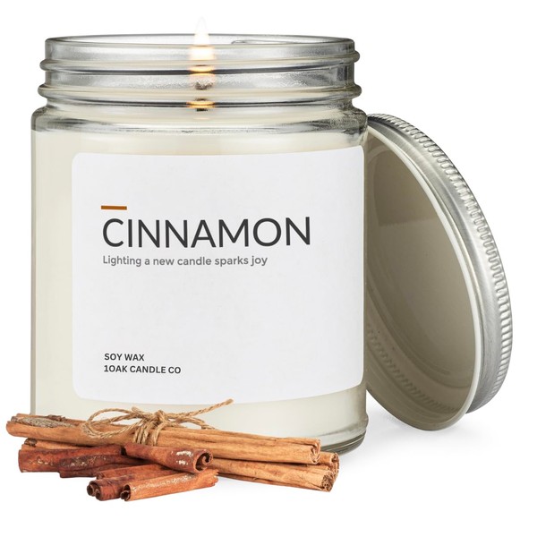 1OAK Soy Wax Scented Candles (Cinnamon) - Soy Candles for