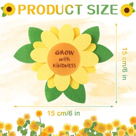 Honoson 24 Pcs Be Kind Sunflower Craft Kit DIY Grow with Kindness Sign Craft Kit Sunday School Crafts Kids' Felt Craft Kits Bulk for Children Summer School Preschool Home Fun Activity Art Projects