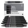 Winsor & Newton, Promarker, Black & Blender, Set of 6,