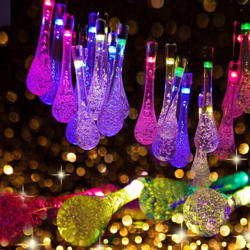 DropShaped 30 LED Solar String Light Waterproof Garden Decoration Light