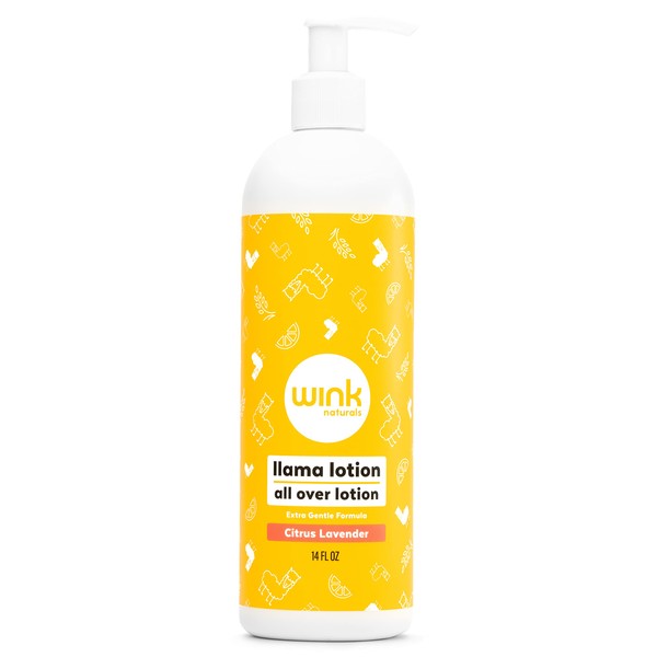 Wink Well Llama Baby Lotion, Gentle Body Care For Moisturizing And Calming Dry Skin For Babies, Kids And Adults, Free Of Parabens, Chemicals, Dyes And Fragrances